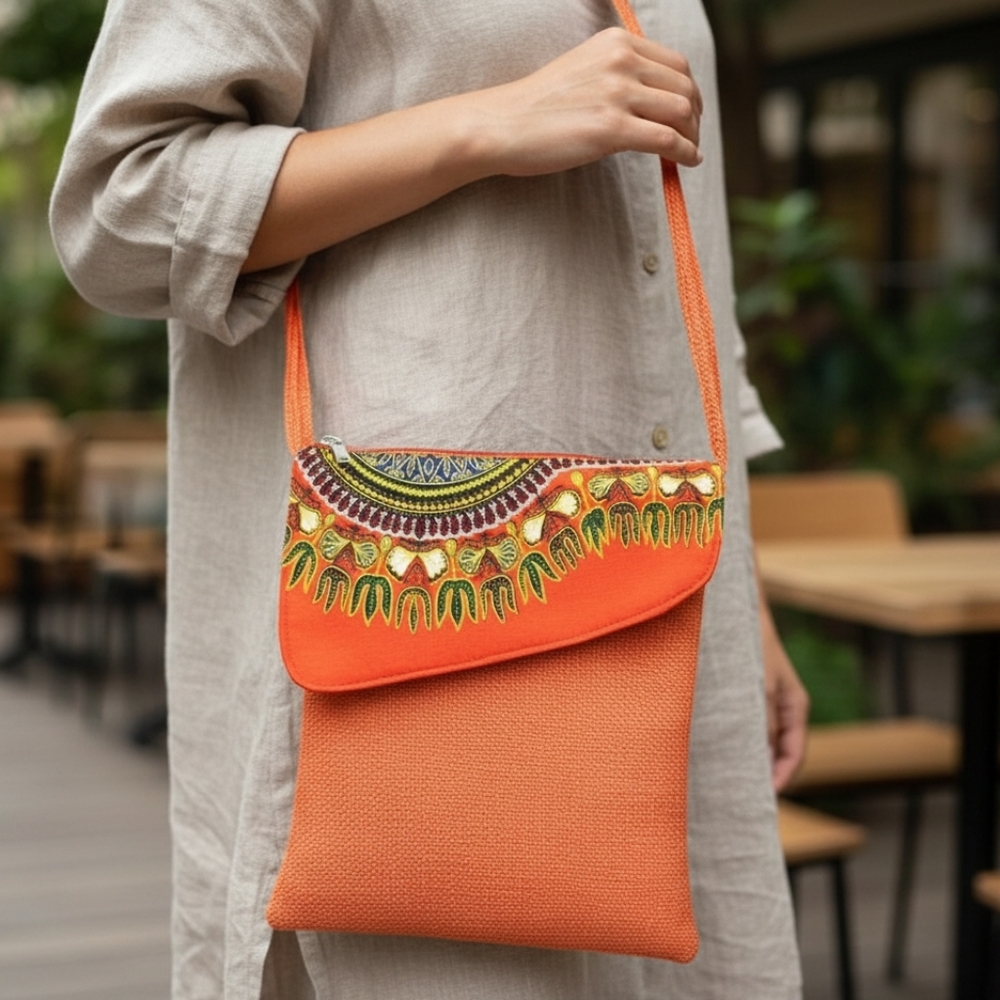 Handmade crossbody bag with crossbody strap